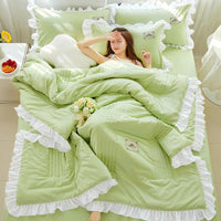HKM-373907 Korean Style Solid Color Washed Cotton Summer Quilt, 200x230cm