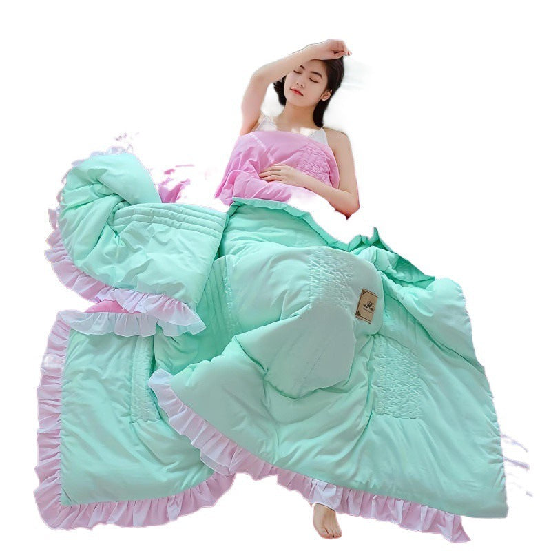 HKM-373907 Korean Style Solid Color Washed Cotton Summer Quilt, 200x230cm