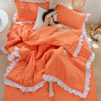 HKM-373907 Korean Style Solid Color Washed Cotton Summer Quilt, 200x230cm