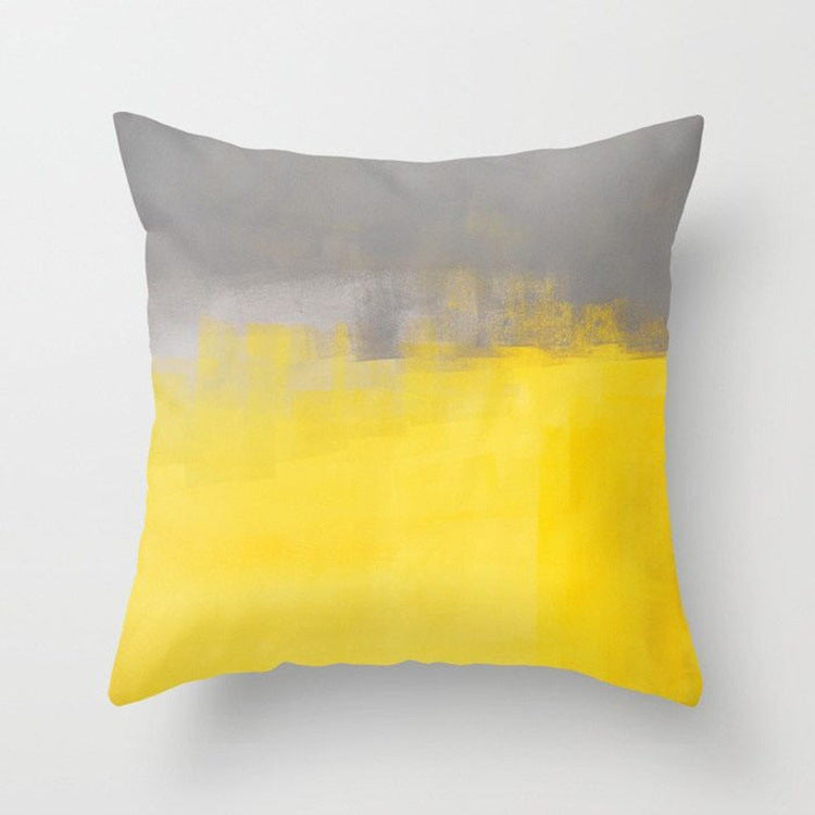HKM-373971 Yellow Polyester Waist Cover Pillowcase - 45x45cm Peach Skin Cushion Cover