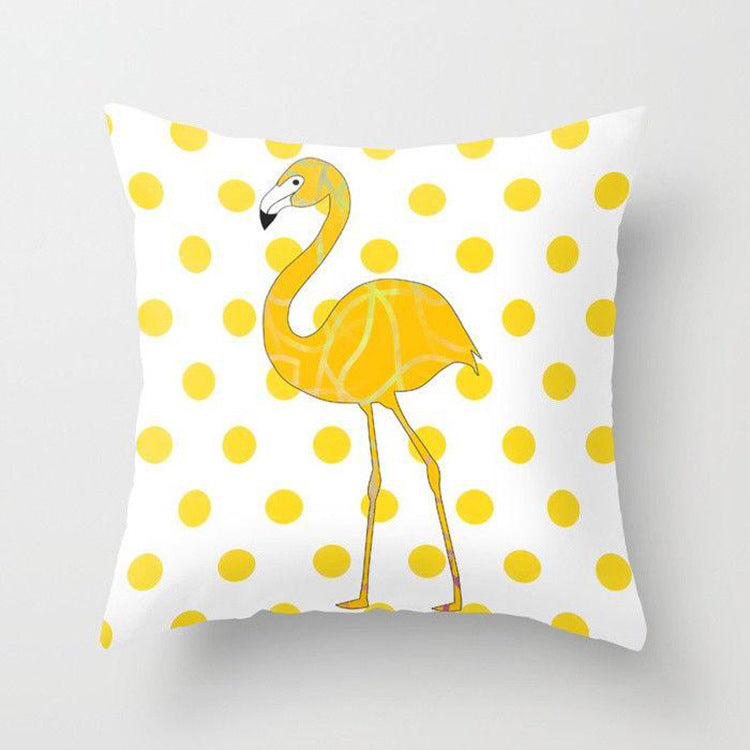 HKM-373971 Yellow Polyester Waist Cover Pillowcase - 45x45cm Peach Skin Cushion Cover