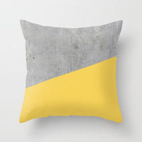 HKM-373971 Yellow Polyester Waist Cover Pillowcase - 45x45cm Peach Skin Cushion Cover