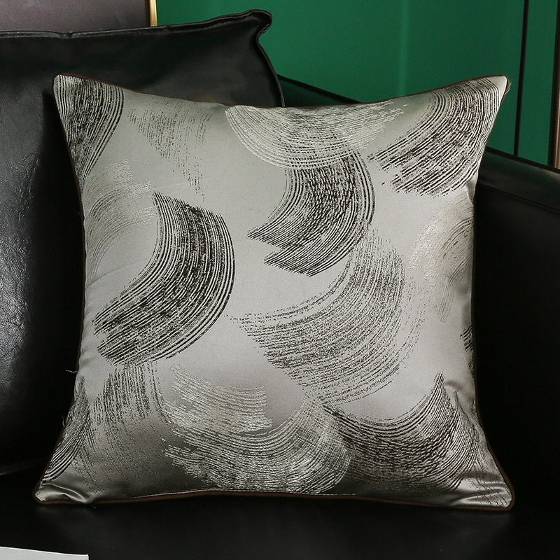 HKM-374035 Simple Modern Geometric Silk and Satin Throw Pillow Cover - 45x45cm