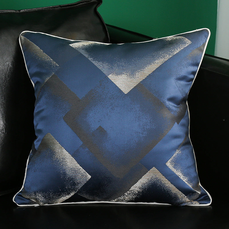 HKM-374035 Simple Modern Geometric Silk and Satin Throw Pillow Cover - 45x45cm