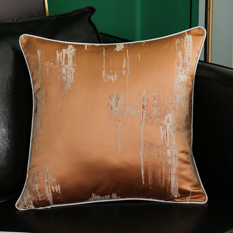 HKM-374035 Simple Modern Geometric Silk and Satin Throw Pillow Cover - 45x45cm