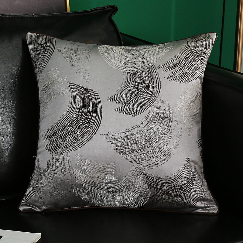 HKM-374035 Simple Modern Geometric Silk and Satin Throw Pillow Cover - 45x45cm