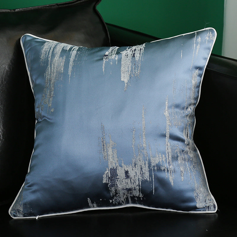 HKM-374035 Simple Modern Geometric Silk and Satin Throw Pillow Cover - 45x45cm