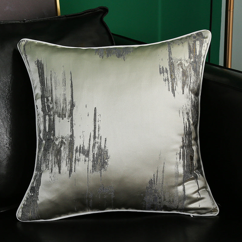 HKM-374035 Simple Modern Geometric Silk and Satin Throw Pillow Cover - 45x45cm