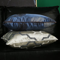 HKM-374035 Simple Modern Geometric Silk and Satin Throw Pillow Cover - 45x45cm
