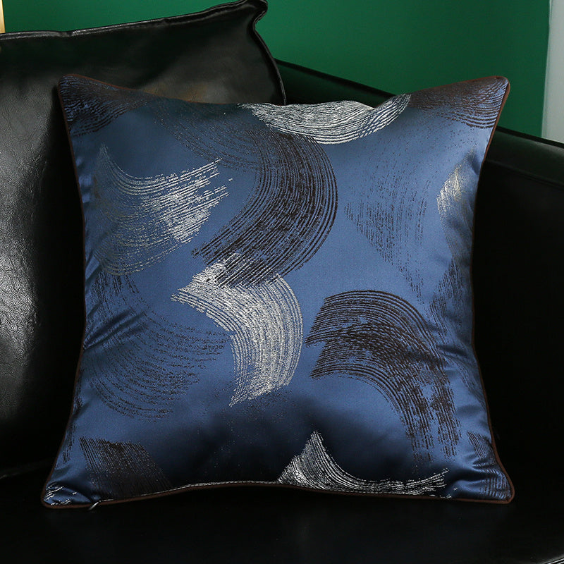 HKM-374035 Simple Modern Geometric Silk and Satin Throw Pillow Cover - 45x45cm