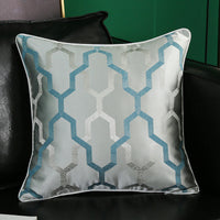 HKM-374035 Simple Modern Geometric Silk and Satin Throw Pillow Cover - 45x45cm