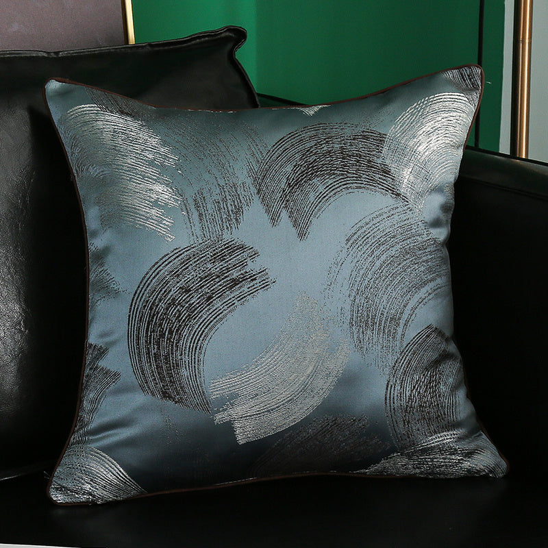 HKM-374035 Simple Modern Geometric Silk and Satin Throw Pillow Cover - 45x45cm