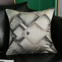 HKM-374035 Simple Modern Geometric Silk and Satin Throw Pillow Cover - 45x45cm