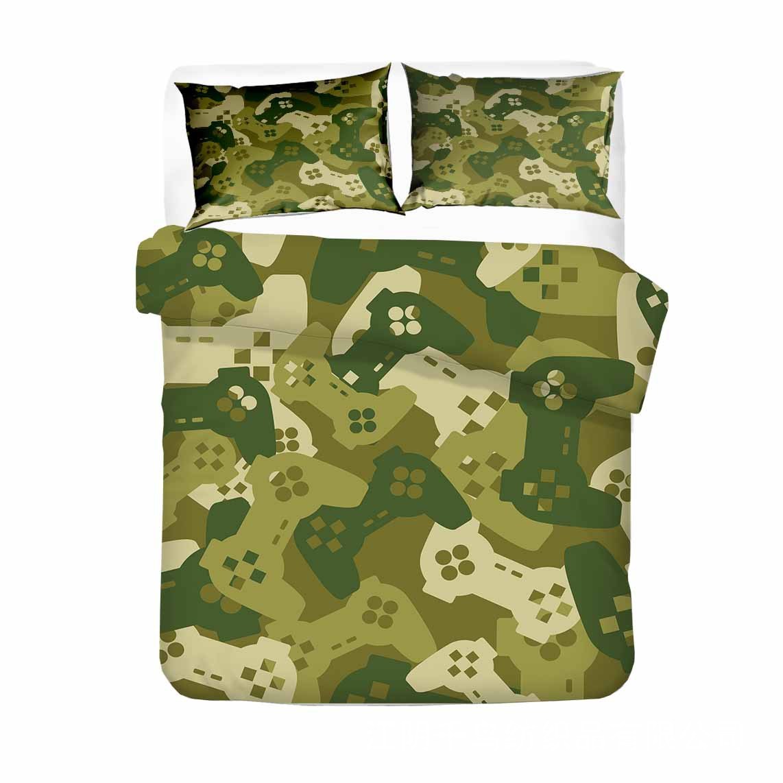 HKM-374227 Digital Printed Gamepad Bedding Set - Personalized Quilted Cover with Pillowcases in Various Sizes