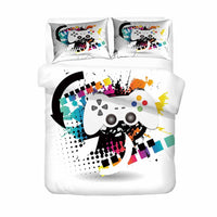 HKM-374227 Digital Printed Gamepad Bedding Set - Personalized Quilted Cover with Pillowcases in Various Sizes