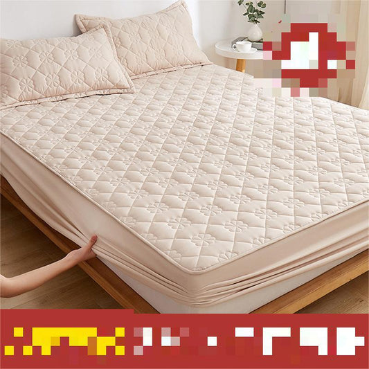 HKM-374227 Non-Slip Mattress Protector Set with Quilted Fitted Sheet and Pillowcases - Various Sizes Available