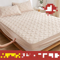 HKM-374227 Non-Slip Mattress Protector Set with Quilted Fitted Sheet and Pillowcases - Various Sizes Available