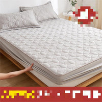 HKM-374227 Non-Slip Mattress Protector Set with Quilted Fitted Sheet and Pillowcases - Various Sizes Available