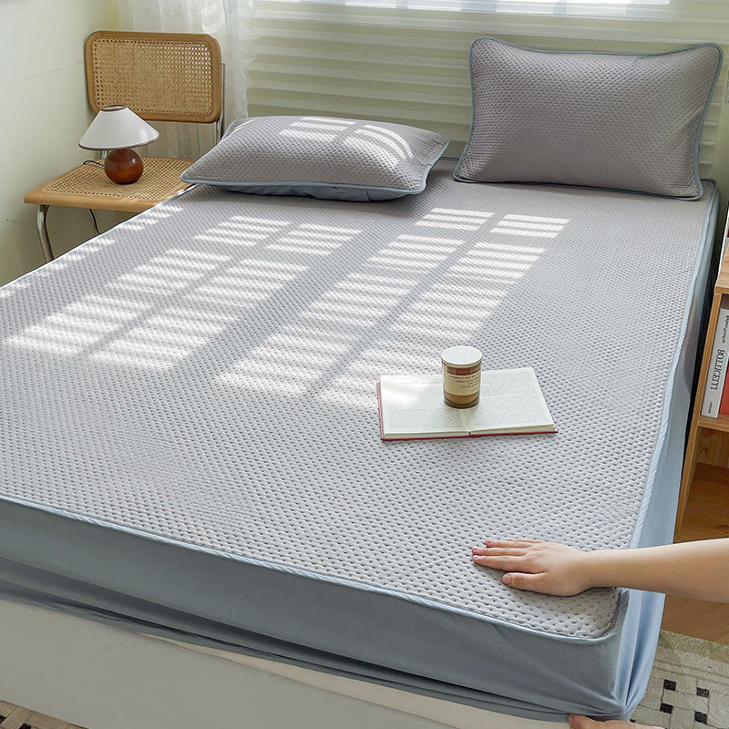 HKM-374227 Non-Slip Mattress Protector Set with Quilted Fitted Sheet and Pillowcases - Various Sizes Available