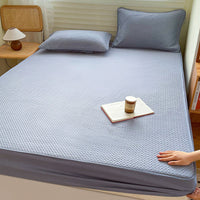 HKM-374227 Non-Slip Mattress Protector Set with Quilted Fitted Sheet and Pillowcases - Various Sizes Available
