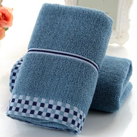 HKM-374483 Ultra-Soft Pure Cotton Facial Towel, Quick-Dry Absorbent, Houndstooth Design, 35x75 cm