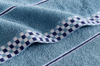 HKM-374483 Ultra-Soft Pure Cotton Facial Towel, Quick-Dry Absorbent, Houndstooth Design, 35x75 cm