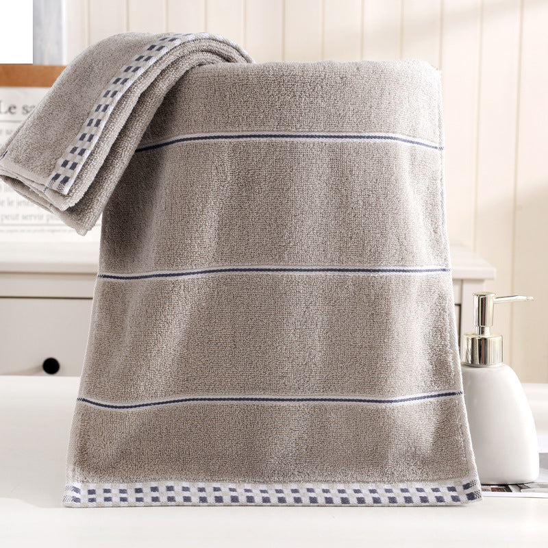 HKM-374483 Ultra-Soft Pure Cotton Facial Towel, Quick-Dry Absorbent, Houndstooth Design, 35x75 cm
