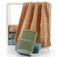HKM-374483 Ultra-Soft Pure Cotton Facial Towel, Quick-Dry Absorbent, Houndstooth Design, 35x75 cm