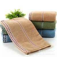 HKM-374483 Ultra-Soft Pure Cotton Facial Towel, Quick-Dry Absorbent, Houndstooth Design, 35x75 cm