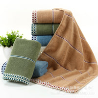 HKM-374483 Ultra-Soft Pure Cotton Facial Towel, Quick-Dry Absorbent, Houndstooth Design, 35x75 cm
