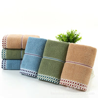 HKM-374483 Ultra-Soft Pure Cotton Facial Towel, Quick-Dry Absorbent, Houndstooth Design, 35x75 cm