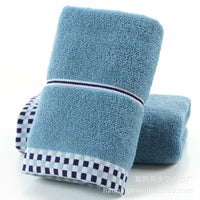 HKM-374483 Ultra-Soft Pure Cotton Facial Towel, Quick-Dry Absorbent, Houndstooth Design, 35x75 cm