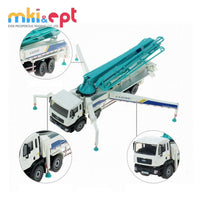 HKM-374547 1:55 Scale Diecast Concrete Mixer Pump Truck Model Toy for Ages 5-13