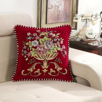 HKM-374867 Light Luxury Flower Curled Chenille Pillow in Multiple Colors and Patterns, 48x48cm