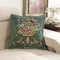 HKM-374867 Light Luxury Flower Curled Chenille Pillow in Multiple Colors and Patterns, 48x48cm