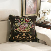 HKM-374867 Light Luxury Flower Curled Chenille Pillow in Multiple Colors and Patterns, 48x48cm