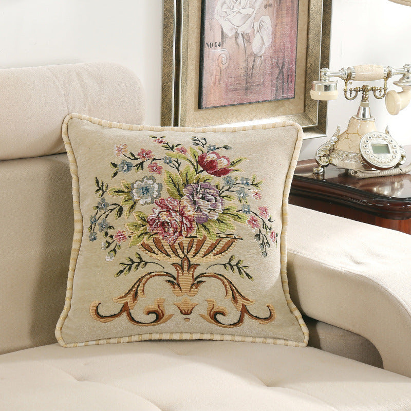 HKM-374867 Light Luxury Flower Curled Chenille Pillow in Multiple Colors and Patterns, 48x48cm