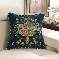 HKM-374867 Light Luxury Flower Curled Chenille Pillow in Multiple Colors and Patterns, 48x48cm