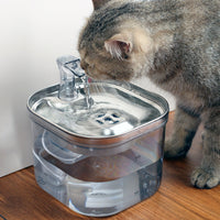 HKM-374931 Stainless Steel Automatic Water Fountain for Cats and Dogs - 2L Capacity with Ultra-Quiet Pump