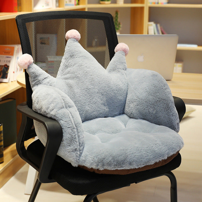 HKM-375187 Nordic Plush Computer Chair Crown Cushion with PP Cotton Filling - 55x40x40cm