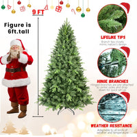 HKM-375187 PE/PVC Mixed Christmas Tree – Green, Available in Various Heights (4ft to 9ft)