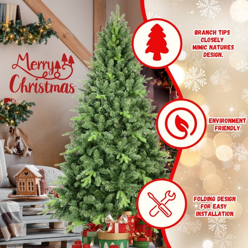 HKM-375187 PE/PVC Mixed Christmas Tree – Green, Available in Various Heights (4ft to 9ft)