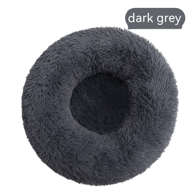 HKM-375187 Plush Round Dog Kennel - Removable & Washable, Available in Multiple Sizes