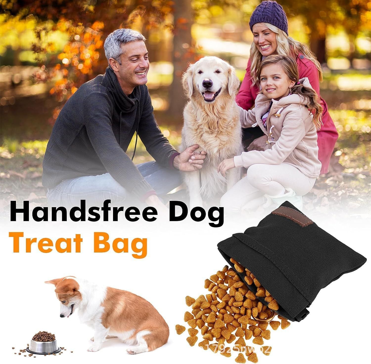 HKM-375251 Pet Snack Bag for Training Dogs - Durable Waxed Canvas in Multiple Colors