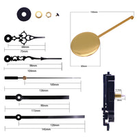 HKM-375315 DIY Quartz Pendulum Clock Movement with Metal Pendulum and Clock Hands for Wall Clock Repair and Creation