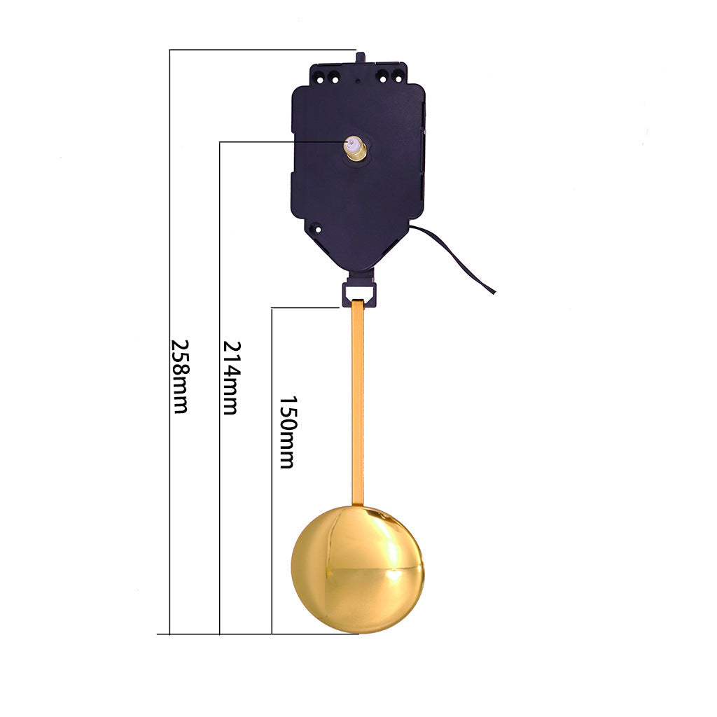 HKM-375315 DIY Quartz Pendulum Clock Movement with Metal Pendulum and Clock Hands for Wall Clock Repair and Creation