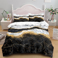 HKM-375379 Floral Landscape Bedding Set - 3 Piece Quilt Cover with Pillowcase Options