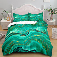 HKM-375379 Floral Landscape Bedding Set - 3 Piece Quilt Cover with Pillowcase Options