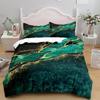 HKM-375379 Floral Landscape Bedding Set - 3 Piece Quilt Cover with Pillowcase Options