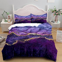 HKM-375379 Floral Landscape Bedding Set - 3 Piece Quilt Cover with Pillowcase Options